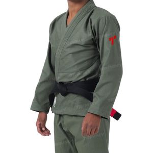 Kimono de BJJ Trimmy Green Unisex, Corte Regular, Poliéster/Algodón 160g, Duradero, Alta Calidad, Logotipo Frontal, Ropa de Artes Marciales - Product Image 4