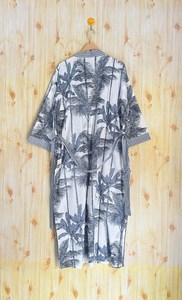 Bata Kimono de Algodón 100% Tejido con Estampado de Dibujos Animados para Mujer, Camisón de Verano Hecho a Mano, Cuello en V, Cintura Elástica, Largo Completo, Suave - Product Image 4