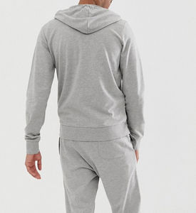 Chándal de Forro Polar Térmico para Hombre, de Alta Calidad, con Logotipo Personalizado, Sudadera con Capucha Transpirable, Cremallera, Estampado Lavado Ácido, para Invierno - Product Image 3