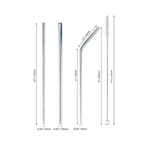 Pailles réutilisables en acier inoxydable de qualité supérieure, accessoires écologiques pour boire, pour une vie moderne - Product Image 2