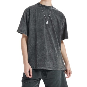 T-shirts en molleton pour hommes, design unique, haute qualité, respirants, écologiques, couleur unie, épaules tombantes, 100% coton, coupe ample - Product Image 5