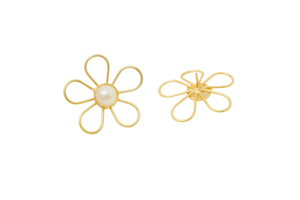Gold Daisy Pearl <b>Necklace</b> for Women – Floral Chain <b>Statement</b> <b>Necklace</b> with Adjustable Thread - Product Image 4