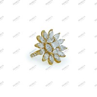Cincin Uniseks Cantik Berbahan Kuningan dan Zirkon untuk Pernikahan, Pertunangan, dan Acara Spesial