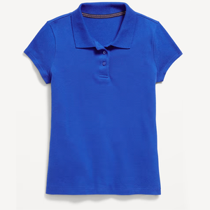 Polo Bordado con Logotipo, Uniforme Escolar Azul de Algodón Unisex con Detección de Agujas para Niños Escolares - Product Image 2