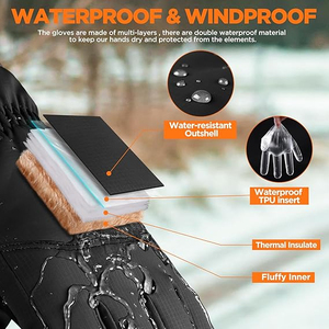 Winter <b>Ski</b> <b>Gloves</b> Waterproof Thermal Touchscreen <b>Gloves</b> Fleece Lined Snow <b>Gloves</b> Warm Windproof <b>Gloves</b> for Outdoor Sports - Product Image 3
