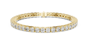 Bracelet tennis classique en or avec diamants de laboratoire, jonc à maillons, bijoux ronds brillants pour mariage, fête, cadeau - Product Image 4