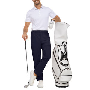 Pantalon de golf pour homme, coupe athlétique, extensible, multi-poches, tissu respirant, look moderne, coupe droite. - Product Image 3