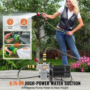 Pompe à jet pour puits peu profond en acier inoxydable 115V 18,5 GPM pour l'irrigation agricole 3/4 CV, hauteur de refoulement max. 131 pieds (130) #   SUS304" - Product Image 2