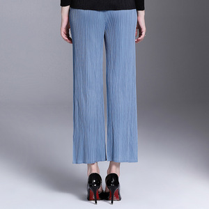 Spring and Summer 2023 Pleated Casual Trousers Large Women's Wide Leg Trousers Show <b>Thin</b> Temperament Straight Pants - Product Image 5