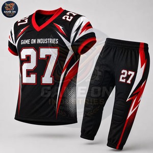 Ensembles d'uniformes de football américain personnalisés, imprimés par sublimation, de la meilleure conception, en polyester 100 % de haute qualité, coupe régulière - Product Image 6