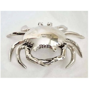 New Arrival Silver Metal Crab <b>Trinket</b> <b>Box</b> Metal Decorative Ring Holder Aluminium Vanity Tray for Rings Earrings & Necklaces - Product Image 1