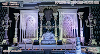 Top cérémonie de réception FRP décor de scène moderne Grand mariage poids léger couleur personnalisée fiançailles décoration de coulisse