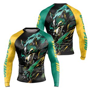 เสื้อแรชการ์ดแบบขายส่ง OEM ผลิตตามสั่ง ป้องกันรังสียูวี สำหรับทุกเพศ ผลิตจากโพลีเอสเตอร์แบบยืดหยุ่น เป็นมิตรต่อสิ่งแวดล้อม ผลิตจากโรงงาน รับผลิตแบบ OEM ขายส่ง - Product Image 1