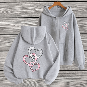 Sweat-shirts à capuche zippés surdimensionnés pour femmes, imprimés, doublés, avec logo frontal, tendance, vente en gros, ODM - Product Image 2