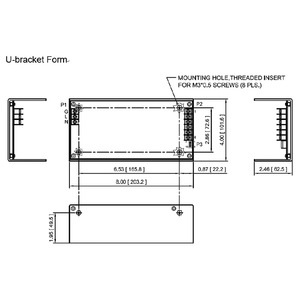 Fuente de alimentación conmutada médica AC-DC de 650W 30V 20.32A con soporte en U, salida única TTL de alta resistencia, 5VDC 200mA en modo de espera, FranMar - Product Image 2
