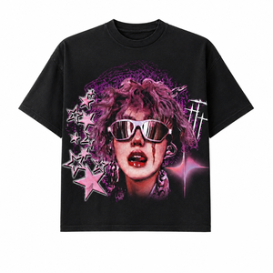 Camiseta Oversize Gráfica Vintage Personalizada de Algodón Pesado con Estampado Personalizado 100% Algodón Lavado al Ácido para Uso Cómodo Unisex - Product Image 1