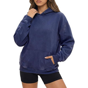 Womens Unisex Oversized Acid Wash Winter Heavyweight Vintage Pullover <b>Hoodie</b> Cotton Fleece Sweatshirt Front <b>Couples</b> Custom - Product Image 1