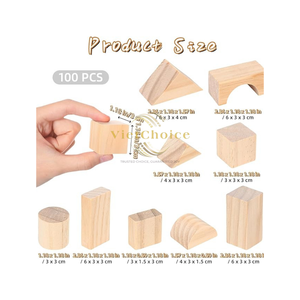 VietChoice Preschool Wooden Block <b>Toy</b> Set With 100 Colored Pieces Educational Creative Play Gift for Kids - Product Image 6