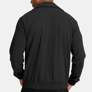 Ensemble de survêtement décontracté pour homme avec logo personnalisé, veste à fermeture éclair et cordon de serrage, couleur unie, tissu épais, manches longues, style sportswear - Product Image 4