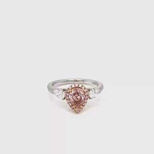 Anillo de Joyería Fina de Oro Sólido de 14k/18k con Diamante Rosa Argyle de Corte Redondo Cultivado en Laboratorio de 0.75ct/0.52ct y Diamante Blanco de Laboratorio de 0.11ct - Product Image 4