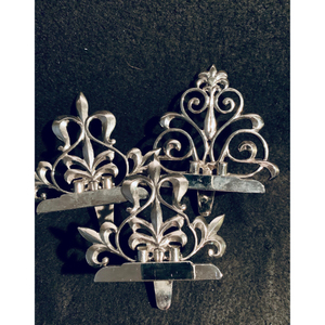 Floral Design Metal <b>Stocking</b> <b>Holder</b> Silver Color Shiny Polished Handcrafted Tabletop Christmas Ornaments Hook Home Decor Supply - Product Image 3