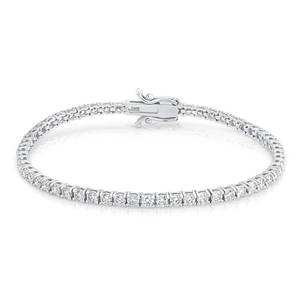 14K <b>Gold</b> Lab Grown Diamond Tennis Bracelet 3.3 CT IGI Certified Rhodium Plated Unisex Trendy Party Wedding Anniversary Gift Fine - Product Image 4