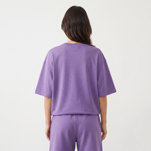 Camisetas personalizadas al por mayor con estampado puff para mujer, conjunto informal de verano, conjunto de dos piezas de camiseta y pantalones cortos para mujer - Product Image 3