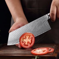 Viking Art Ambidextrous Cleavermes Damascus Staal Chinees Koksmes Professioneel Slagermes Scherp Vlees Groente Keukenmes