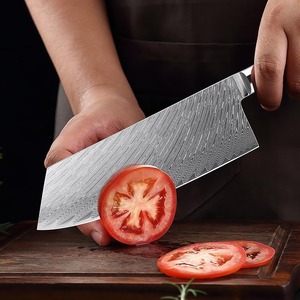 Cleaver <b>Knife</b> Damascus Steel Chinese Chef Professional Butcher <b>Sharp</b> Meat Vegetable <b>Kitchen</b> <b>Knife</b> Eco-Friendly Resin - Product Image 4