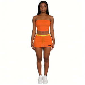 Conjunto de Ropa de Dos Piezas para Mujer, Estilo Y2K 2026, Top Corto de Punto de Algodón, Pantalones Cortos a Rayas con Cordón, Atuendo de Verano - Product Image 5