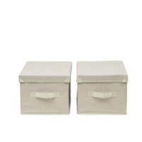 MA26.1 Set 2 bacs et boîtes de rangement en tissu Organisateur pliable pour vêtements, livres, jouets pour enfants OEM en plastique personnalisé Prix d'usine