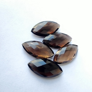 Quartz fumé naturel, taille marquise, pierres précieuses brunes en vrac pour la fabrication de bijoux - Product Image 1