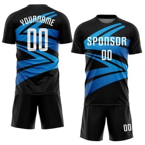 Conjunto de Camiseta de Fútbol Personalizada para Hombre, Rayas Negras, Rojas y Blancas, Sublimada, de Secado Rápido, Ajuste Atlético, Manga Corta, Uniformes de Fútbol para Equipo 10 - Product Image 2