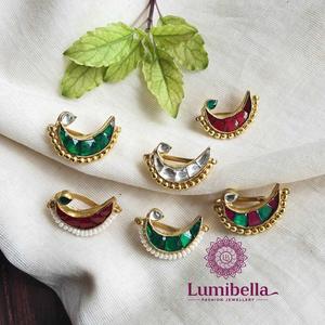 Moon Nose Ring Gold Plated ASTM F136 Titanium Internally Threaded Casual Wedding Body Piercing Jewelry - Product Image 1