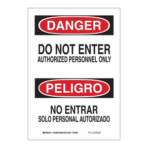 Panneau bilingue de signalisation de danger « Ne pas entrer » pour les zones interdites intérieures et extérieures - Product Image 1