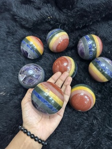 Esfera de Cristal de Ágata Tallada y Grabada de Alta Calidad, Bola de 7 Chakras, Piedra Natural, Reiki, Sanación, Mayorista de Gujarat - Product Image 3