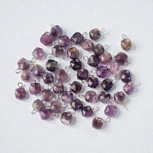 Cuentas de Amatista en Forma de Cubo, Gemas Naturales Facetadas de Color Púrpura para la Fabricación de Joyería DIY, Suministros para Collares y Pulseras, Venta al por Mayor, Oro de 14K - Product Image 1