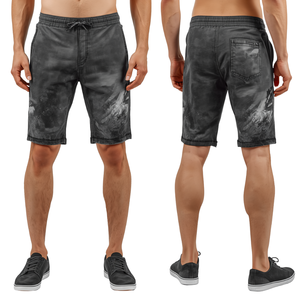 Pantalones Cortos Premium para Hombre con Lavado Ácido, Diseño Vintage con Estampado de Tormenta, Estilo Desgastado y Ajuste Cómodo - Product Image 4