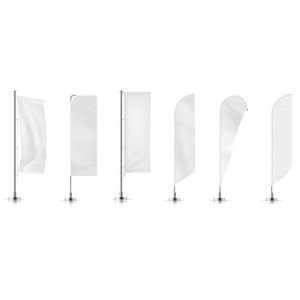 Soporte de Bandera Portátil, Transpirable y de Secado Rápido, con Tela de Malla Blanca, Altura Ajustable, Poste de Metal, Letrero para Exhibición en Exteriores - Product Image 5