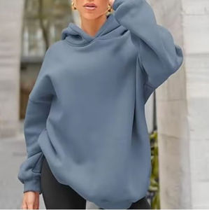 Hoodie unisexe surdimensionné personnalisé pour femmes, coton de haute qualité, conçu pour les grandes tailles, logo sur le devant - Product Image 1