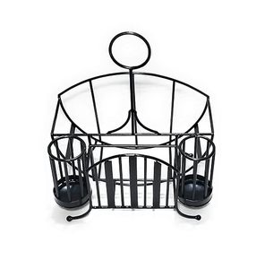 Étagère de rangement de cuisine moderne en métal avec porte-assiettes et organiseurs de couverts pour vaisselle, type sur pied, design multifonctionnel - Product Image 2