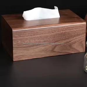 Elegante soporte de madera para pañuelos para tocador de baño y Escritorio de oficina Caja de almacenamiento de madera para Decoración - Product Image 2