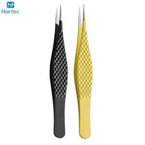 Yellow And Black Color Grafted Lash Tweezers, In Best Price Beauty Salon Use For Pick Eyelash Extension Tweezers - Product Image 2