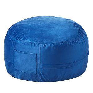 3 piedi sacchetto di fagioli sedia rimovibile lavabile copertura 25D Memory Foam morbido liscio in velluto olandese sacco divano per camera da letto sala giochi blu - Product Image 1