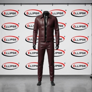 Manufacture Design Vintage Distressed <b>Leather</b> Jacket <b>Cargo</b> <b>Pants</b> Casual Streetwear Chain Detail <b>Leather</b> Tracksuit - Product Image 1