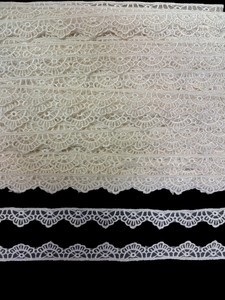 High Quality Premium <b>White</b> Glass Nylon Organza <b>Lace</b> Trim, Pointed Scallop Crown Motif Ribbon, Sheer Embroidered <b>Lace</b> - Product Image 5