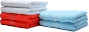 Serviettes de bain en coton de couleur unie, rectangulaires, simples, à séchage rapide, pour usage domestique, en bleu, blanc, rouge - Product Image 6
