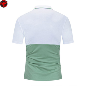 Haut de golf décontracté tricoté pour homme grande taille, imprimé numérique, anti-plis, à blocs de couleur, à manches courtes et fermeture éclair sur le devant - Product Image 2