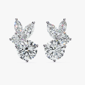 Boucles d'oreilles tendance en diamants de laboratoire VVS1 couleur E, taille coussin, pour femme, bijoux de mode, cadeau - Product Image 1