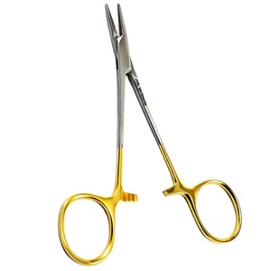 Portaagujas Webster TC, Portaagujas Webster de 15 cm, Liso, Dorado, para Sutura Quirúrgica, Cirugía Dental, Mandíbula Lisa, Acero Inoxidable - Product Image 1